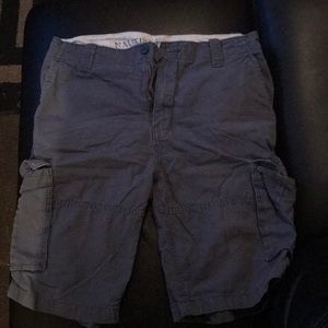 Blue nautical cargo shorts